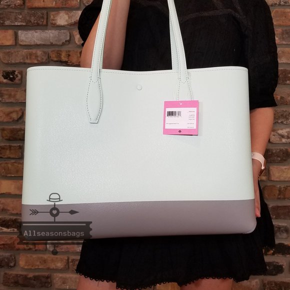 Kate Spade Rock Center NEW YORK Tote BLUE GRAY - Picture 6 of 11